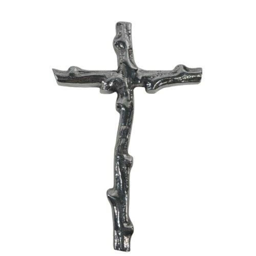 LG Silver Metal Wall Cross B & C Collection Religious Decor Hanging Branch Look